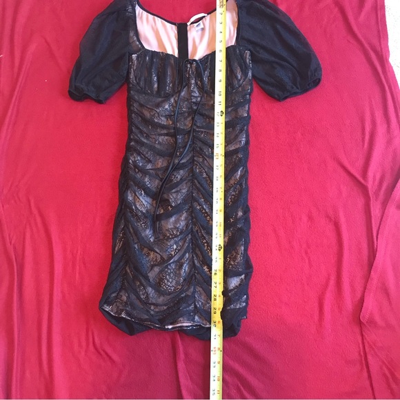 Victoria’s Secret Black Ruched Lingerie Look Lace Dress - Picture 9 of 9